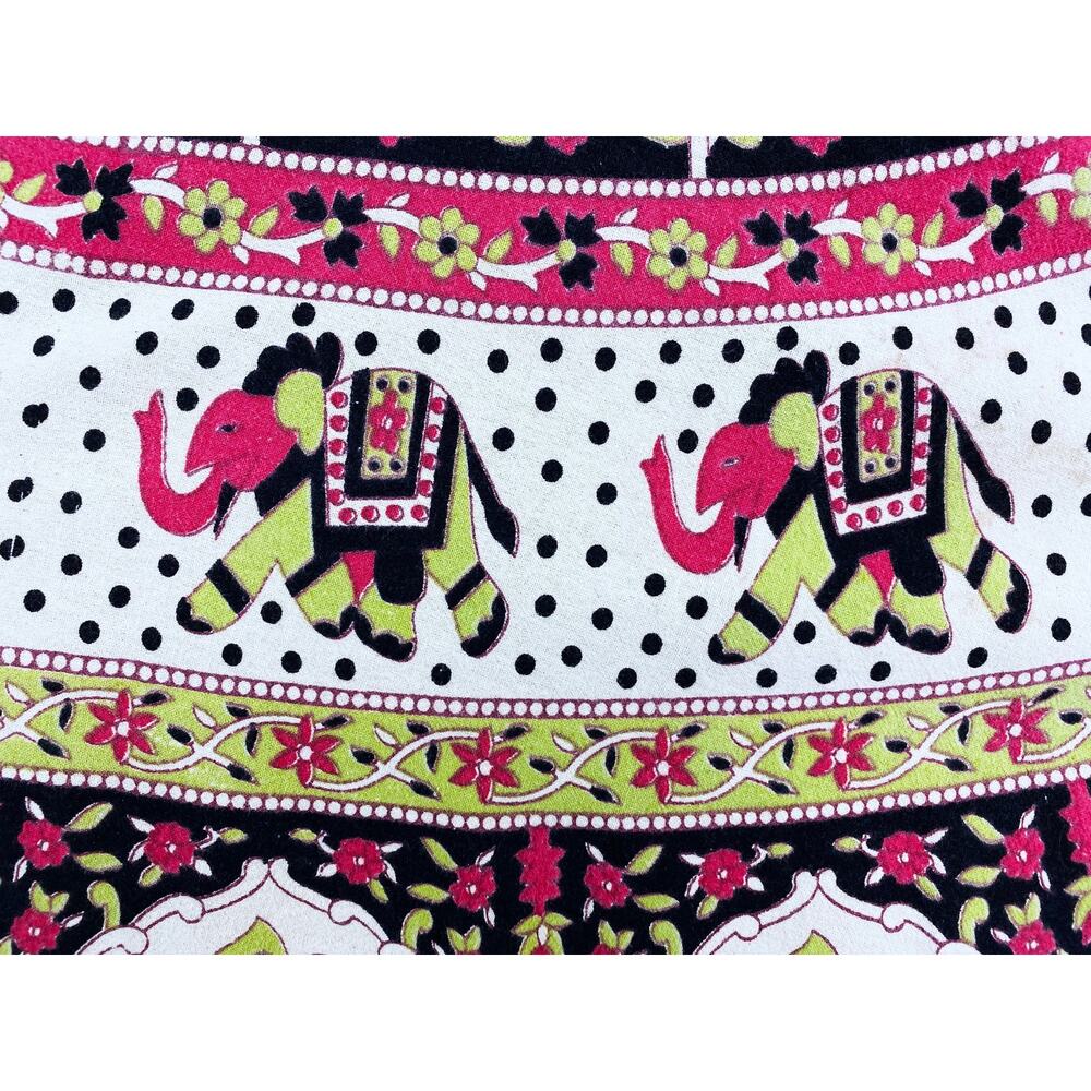 Vintage 70s Elephant Peacock Print Boho Wrap Skir… - image 5